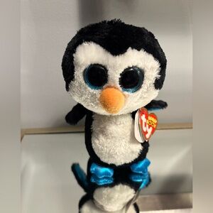 Beanie baby penguin plush toy small NWT name waddles